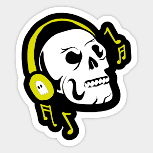 Skeleton listen to music HALLOWEEN Sticker